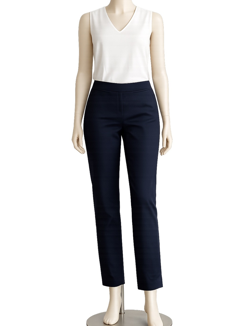 Talbots Chatham Ankle Pants Navy Blue Size 6 Side Zip